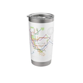 New York City Subway Map Retro Token NYC Subway Train Stainless Steel Insulated Tumbler