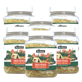 Backpack Bistro | PACK of 6 Dehydrated Diced Potatoes 16 oz (454 g) | Emergency Food, Daily & Backpacking Meals | Dehydrated Vegetables for Mashed Potatoes, Hash Browns, Soup, Pancakes | Vegan, Non-Bioengineered