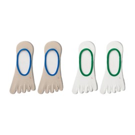 svlftecon 2 Pairs Women Yoga Pilates Socks with Grips Non Slip Full Toe Cotton Nylon Spandex for Summer Invisible Series 10, 1 White 1 Apricot, Small