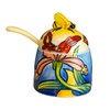 MAGRACE Hand-Painted Ceramic Honey Jar with Lid & Spoon
