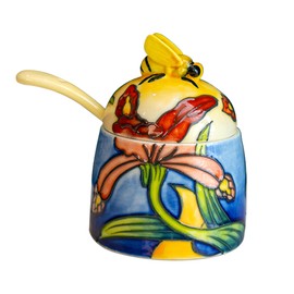 MAGRACE Hand-Painted Ceramic Honey Jar with Lid & Spoon