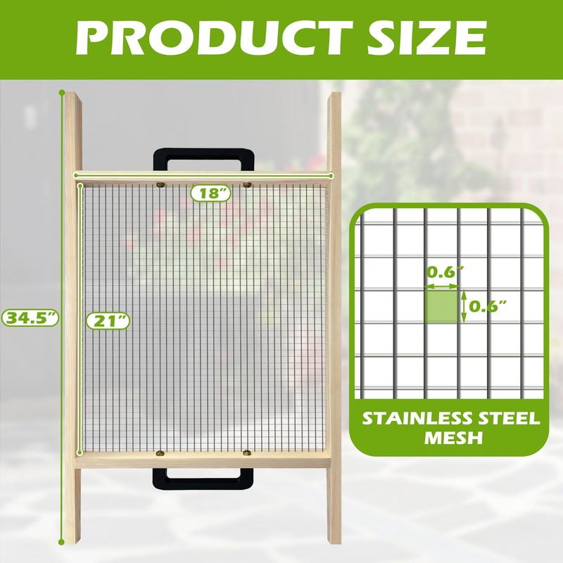 Soil Sifter Large, Garden Rock Sifter, Garden Sifter for Sifting