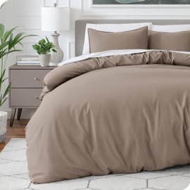 Bare Home Bedding Duvet Cover Extra Long Size - Premium 1800 Super Soft Collection - Lightweight, Cooling Duvet Cover - Soft Breathable Bedding (Twin/Twin XL, Taupe)