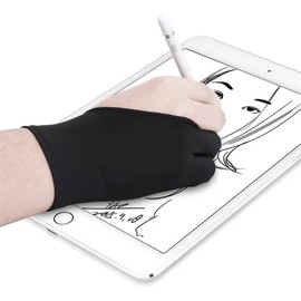 Guante 2 Dedos Protección Papel O Tableta De Dibujo Digital Guantes ambidiestros para dibujar en tablets y iPads - Con dos dedos - Protege de la suciedad y reduce la fricción (M)