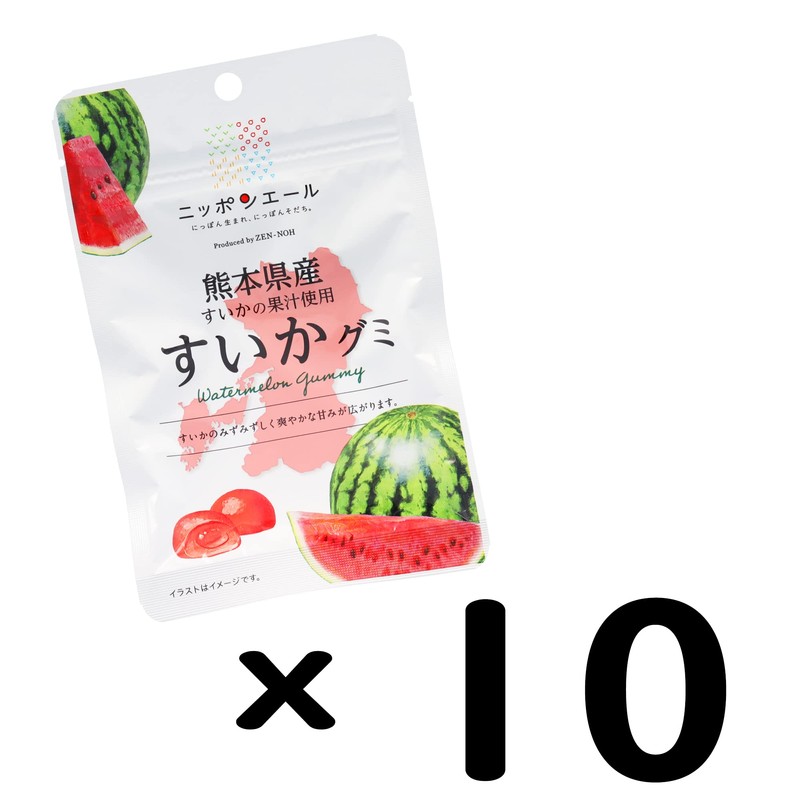 Whole Kumamoto Prefecture Watermelon Gummy 1.4 oz (40 g) x