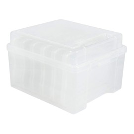 Rayher 39572000 Storage Box with 6 Inner Boxes, Transparent, 21 x 18.5 x 14 cm, for Sorting and Organising
