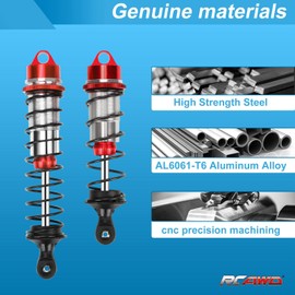 RCAWD Shock Absorber 110mm 130mm for ARRMA 1/8 Kraton 4wd Roller, Kraton 6s V5 Blx, Notorious 6s V5 Blx, Outcast 6s Blx, Talion 6s Blx Upgrades, Front Rear RC Shocks Damper #ARA330764#ARA330765 Red
