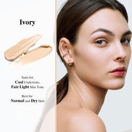 FV Waterproof Dewy Foundation with Natural Finish, Lightweight & Buildable Coverage, Long Lasting Liquid Foundation, Hydrating Foundation for Dry/Combination Skin, 30g, Nourishing Ivory