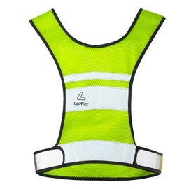 Löffler Gilet riflettente (IT, Testo, M, Regular, Regular, Neon Yellow)