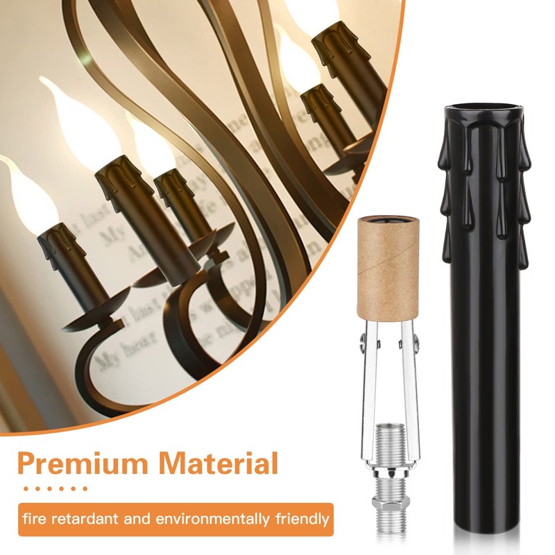 Helunsi 6 Sets E12 Chandelier Socket, Candelabra Socket Replacement, Adjustable