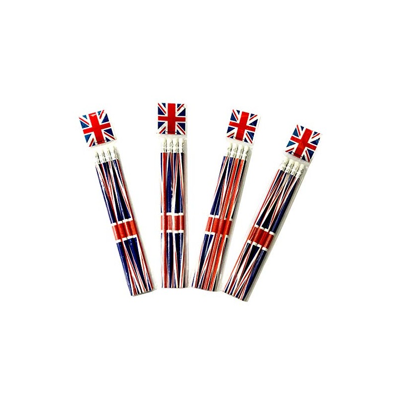 HENBRANDT 16 Union Jack Pencils with Eraser Souvenir Collectable