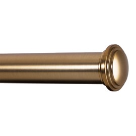 Ivilon Window Curtain Rod Decorative End Cap Design, 1 Inch Rod, 72 to 144 Inch. Warm Gold
