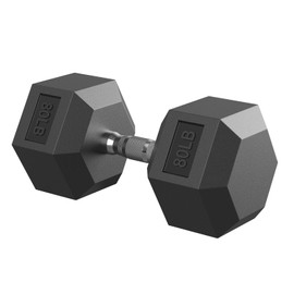 Hex Dumbbell Rubber Encased Strength Training Dumbbells, Hand Weight For Workout & Exercise 80 lb