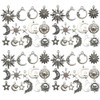 WOCRAFT 120pcs Antique Silver Sun Moon Star Charms for Jewelry