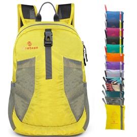sinotron - Mochila ligera de senderismo de 22 litros, mochila de senderismo pequeña para mujeres, hombres, viajes, camping, día festivo (amarillo)