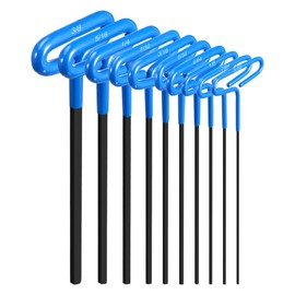 10 Pieces T-handle Hex Key Set 9 Inch Long Hex Key Wrenches Kit Sizes 3/32, 7/64, 1/8, 9/64, 5/32, 3/16, 7/32, 1/4, 5/16, 3/8 Inches(Blue)