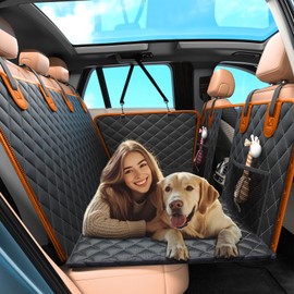 Voivey Waterproof Back Seat Extender for Dogs, 2025 Upgrade Up to 500lbs Dog Car Seat Cover for Back Seat with Dog Car Seat Belt, Anti-Scratch! Safer! Easy to Use & Clean