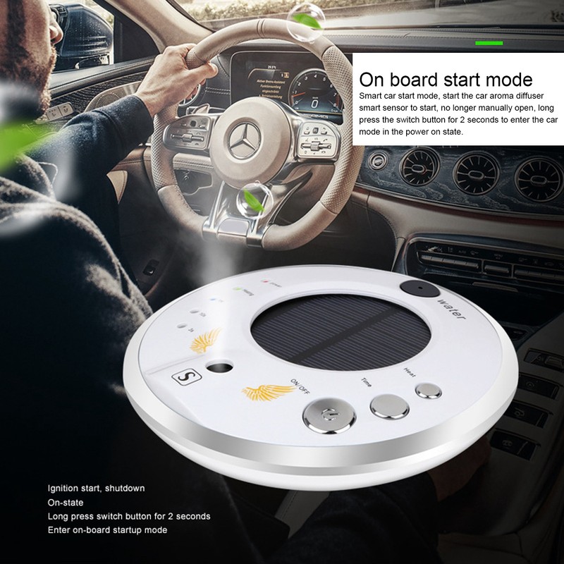Mini Car Aroma Diffuser USB Solar Energy Smart Car Aromatherapy