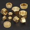 sourcing map 3Pcs Brass Hex Head Plug Compression Cap Fitting