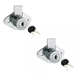 Herrajes Guerrero Cerradura Para Cajón O Puertas Con Llave Cromo 2 Pzas