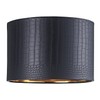 Modern Jet Black Croc Design Faux Leather Material 12" Circular