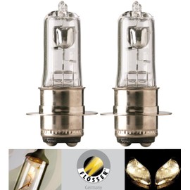 Flosser Halogen P15D-25-1 35/35W 235112 M5 T19 PX15D H6M HM201 HM202 with shield Headlight Bulbs Replacement Scooter ATV UTV (Pack of 2) Made in Germany
