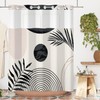 Yanutan No Hook Shower Curtain,Black Boho Leaves Double-Layered Shower Curtain