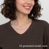 PanLuca Rectangle Zirconia Tennis Necklace for Women Men, 14k White