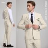 Diaryan Men's Suits Linen Beige Big and Tall Suit for