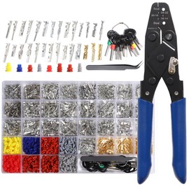 shengbowi Connector Pins Kit Terminal Pin Automotive Car Electrical 1/1.5/1.8/2.2/2.3/2.5/2.8/3.5mm Male&Female Wire Seals Removal Tool kit Motorcycle ATV Wire Non-Insulated Plug Crimp tools Set