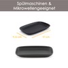 Hanseküche Mezzeteller Stoneware Set of 4 Appetizer Plates Rectangular Black