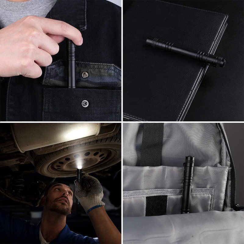 HYVCZP 3-Pack Mini LED Pocket Flashlight Pen Style Flashlight with