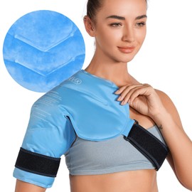 REVIX REVIX Shoulder Ice Pack, Reusable Ice Pack Wrap for Rotator Cuff Cold Therapy, Cold Compression Brace for Shoulder Discomfort, Fatigue, Post-Workout Recovery and Ease Tiredness (Standard, Blue)