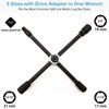 RockTrix 14" 4-Way Adjustable Sliding Cross Lug Wrench for Tire