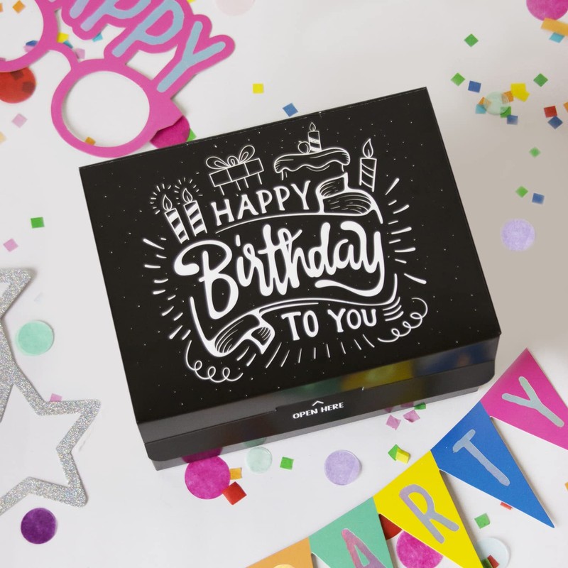 FETTIPOP DIY Gift Box, Gift Carton, Exploding confetti (Premium White),