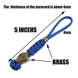 Trufas Hand Woven Paracord Knife Lanyards With Brass Snake Head Bead Paracord Lanyard for Knife EDC Tools Tactical Lanyards (Green/Black, 5 INCHES)