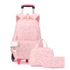Bansusu 3Pcs Kids Rolling Backpack for Girls with Lunch Bag,