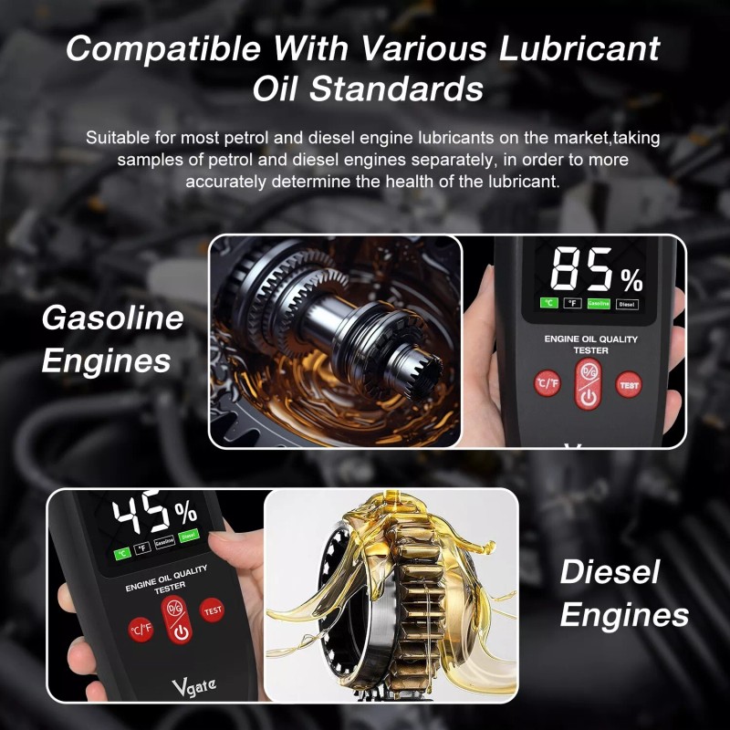 Vgate Engine Oil Quality Tester LED Display Gasoline Diesel Analyzer
