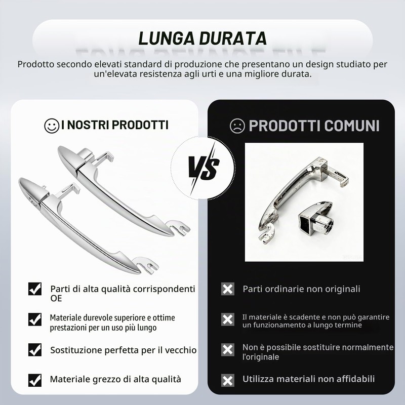 Gaogsiy Maniglie Cromate Anteriori per Lancia Ypsilon 2003-2011
