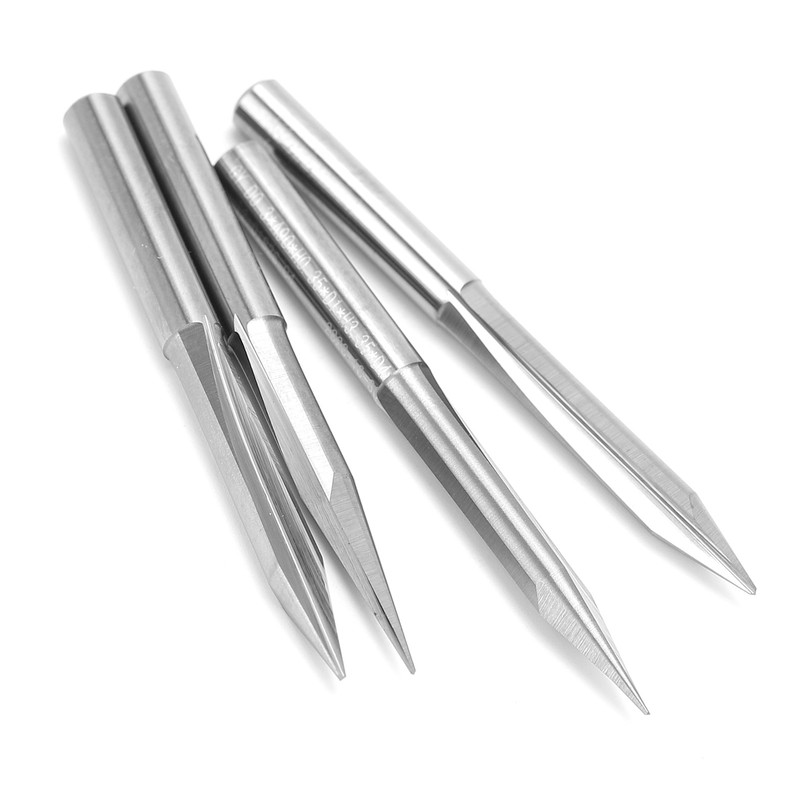4Pcs VShaped Carving Cutter 2Edged Engraving Bit 4x0.4x15°/4x0.4x20°/4x0.4x25°/4x0.4x30°