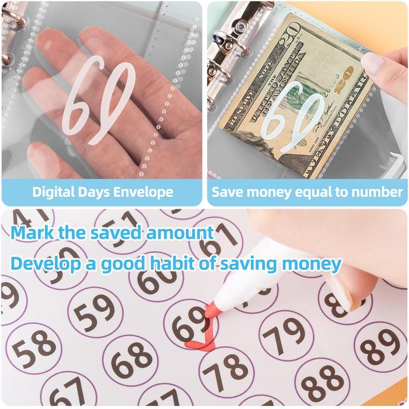 100 Envelope Money Saving Challenge Budget Binder with Cash Envelopes