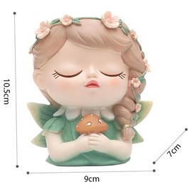 Girl Face Planter Pot,Elf Girl Planters,Resin Pots with Drains, Succulent Planter Pots,Tabletop Decoration,for Home,Bedroom,Table Centerpiece,Desk