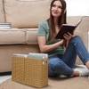 PRETYZOOM Rattan Storage Box with Handles 15 Inch Woven Basket