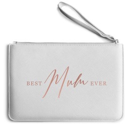 Purple Print House Rose Gold Special Mum Clutch Bag, Mothers Day Clutch Bag for Mum, Birthday Gift Ideas, Cute Make Up Bag for Her, One Size, Grey