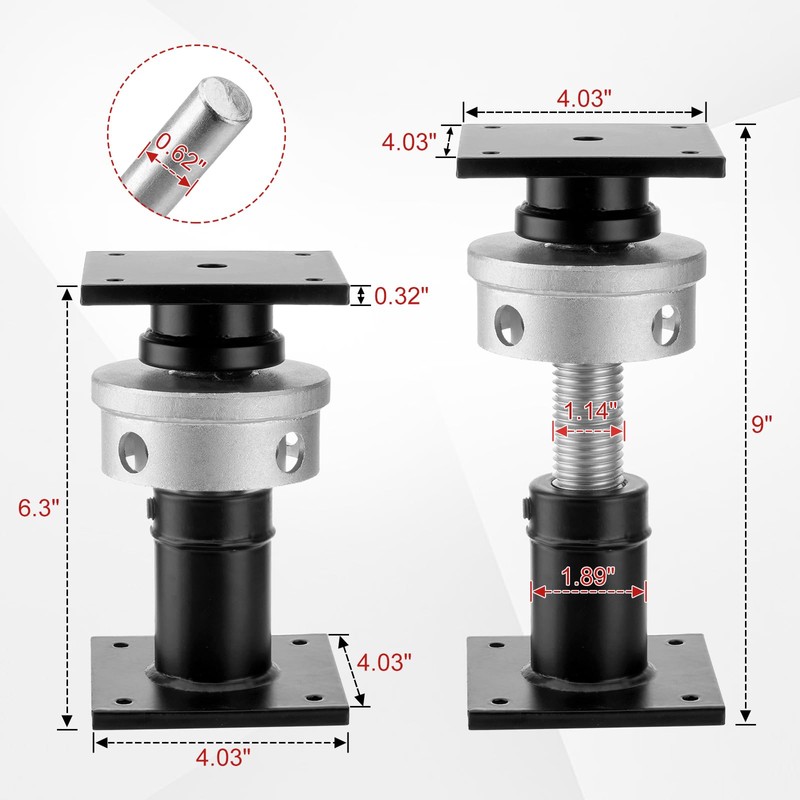 Screw Jacks Home Leveling, 6.5-9" House Floor Jacks, 22,046LBS