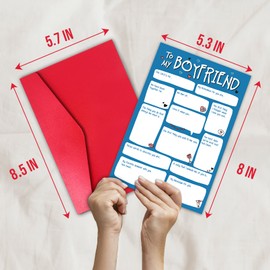 TQDaiker Boyfriend Valentines Day Card from Girlfriend, Romantic Anniversary Card, Funny Thoughtful First Anniversary Memory Lane, First Date Night Love You