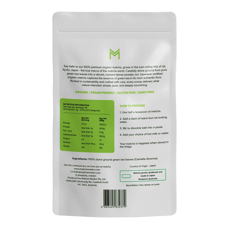 Matcha Maiden Organic Matcha Powder, 70g