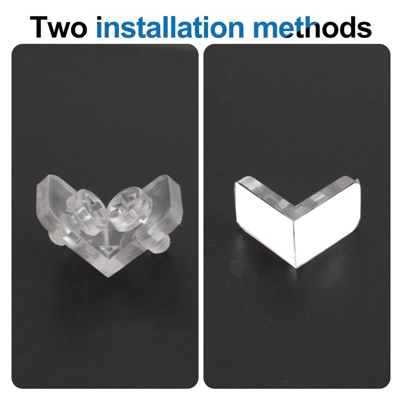 INCREWAY 40Pcs Brackets Transparent Clear Plastic Corner Bracket 90 Degree