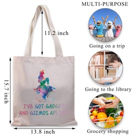 BDPWSS Mermaid Tote Bag For Girls Beach Lover Gift Beach Themed Gift I’ve Got Gadgets And Gizmos Aplenty Summer Vacation Gift (gizmos aplenty TG2CA)