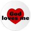 God Loves Me - 3 Pack Circle Stickers 3 Inch
